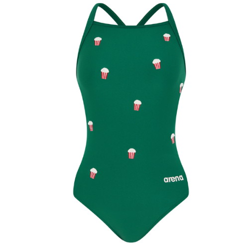 아레나  여성 플러피프렌즈2 선수 원피스 싱글크로스 스트랩백 A5SL1CO02GRN