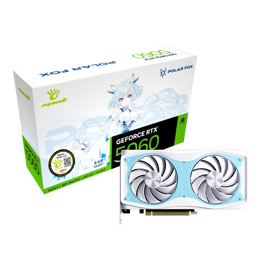 Manli  지포스 RTX 5060 Polar Fox D7 OC 8GB 대원씨티에스