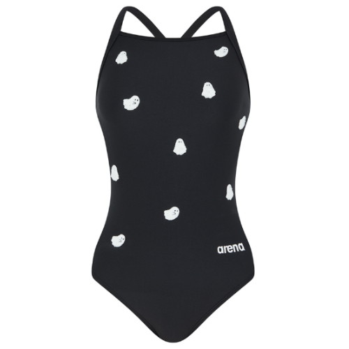 아레나  여성 플러피프렌즈2 선수 원피스 싱글크로스 스트랩백 A5SL1CO02BLK