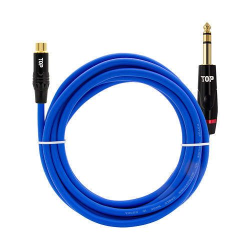 HDTOP  RCA to 5.5mm 스테레오 블루 케이블