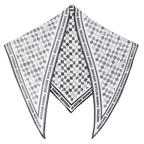 마스터바니에디션  로고 패턴 삼각 실크 스카프 421E1AC101_BK