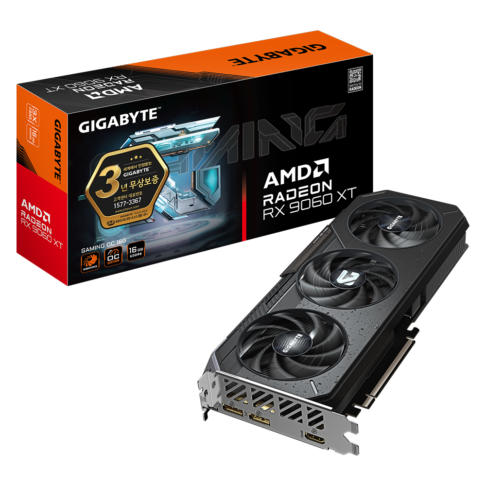 GIGABYTE  라데온 RX 9060 XT Gaming OC D6 16GB 제이씨현