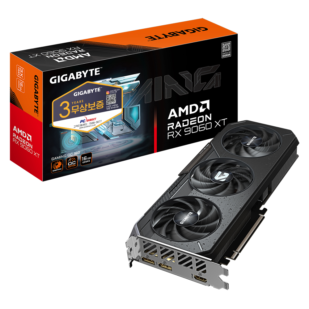 GIGABYTE  라데온 RX 9060 XT Gaming OC D6 16GB 피씨디렉트