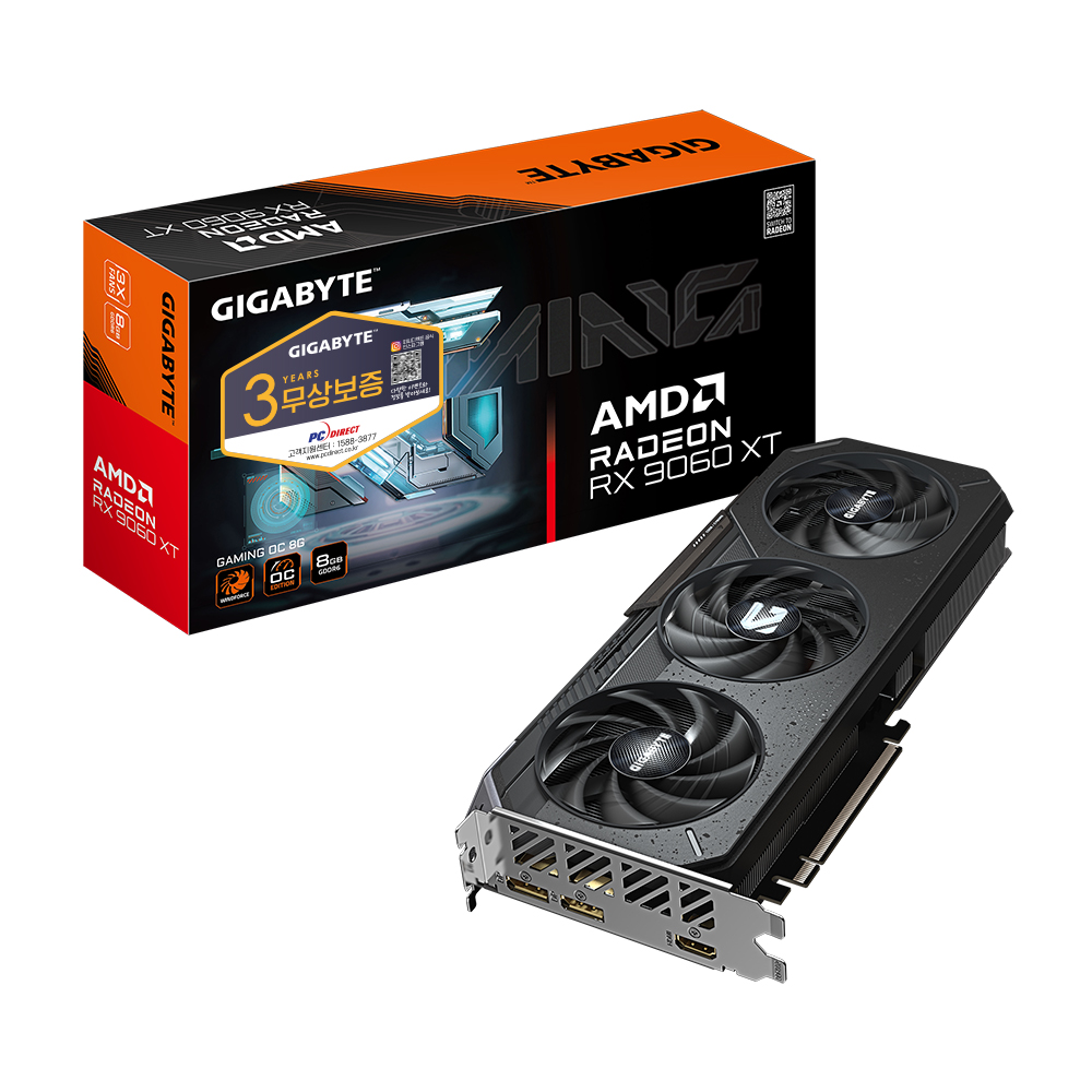 GIGABYTE  라데온 RX 9060 XT Gaming OC D6 8GB 피씨디렉트