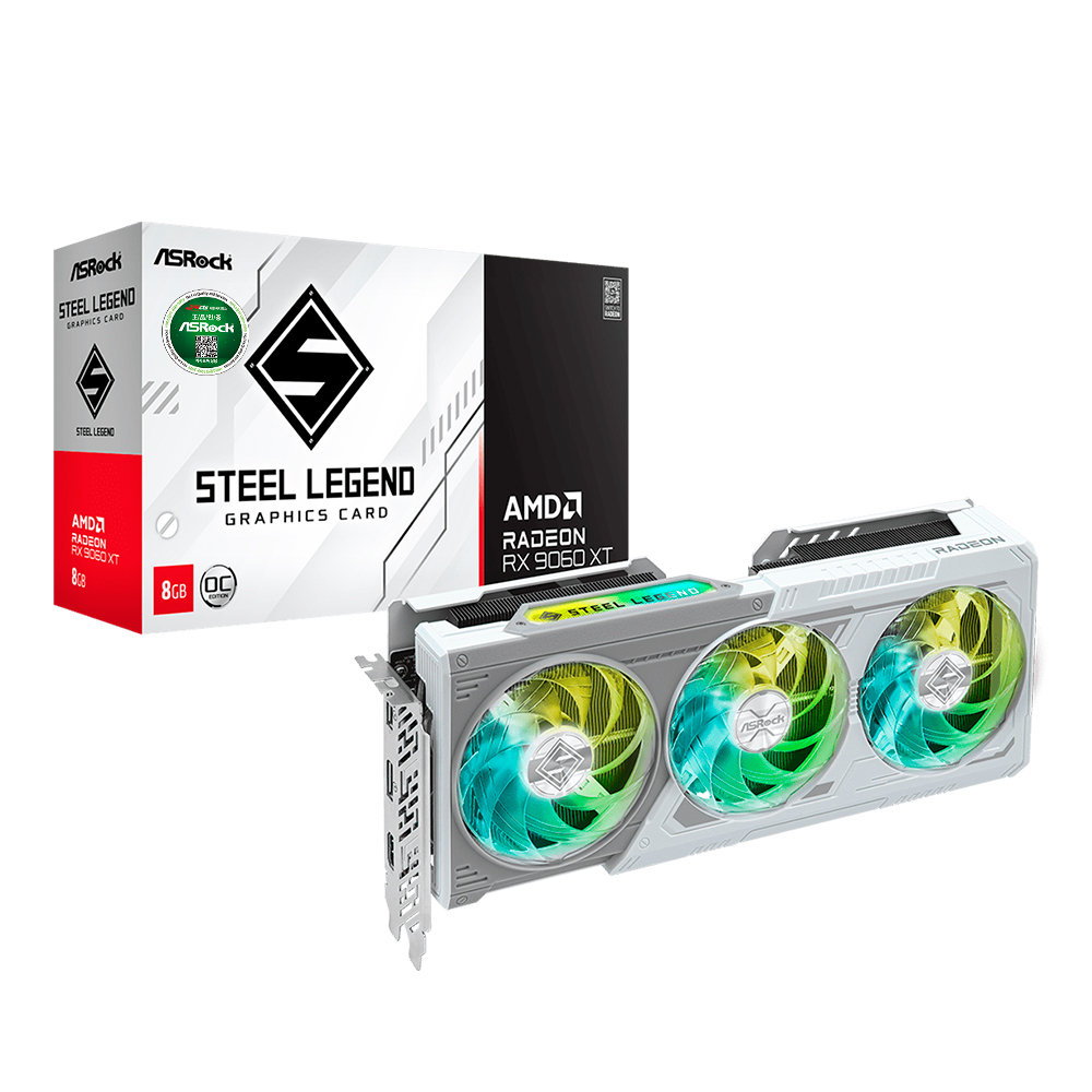 ASRock  라데온 RX 9060 XT 스틸레전드 OC D6 8GB 대원씨티에스