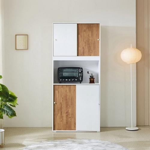 파란들 비스포크 미닫이도어 주방수납장 800