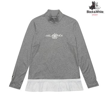 블랙앤화이트  배색 플레어단 긴팔 9201LAHA