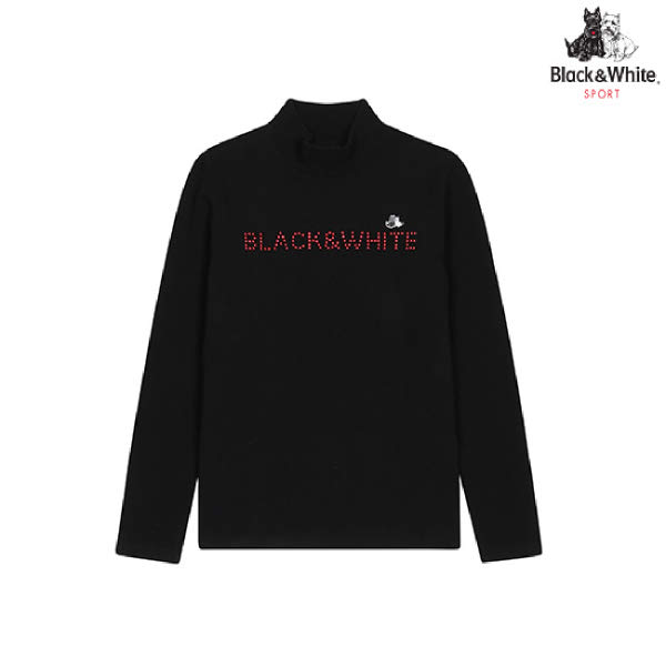 블랙앤화이트 로고포인트 하이넥 티셔츠 9204LXSR