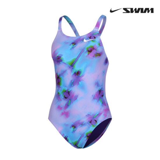 나이키  스윔 하이드라스트롱 멀티 프린트 패스트백 원피스 여성 탄탄이 실내 수영복 하이컷 NESSF014-536
