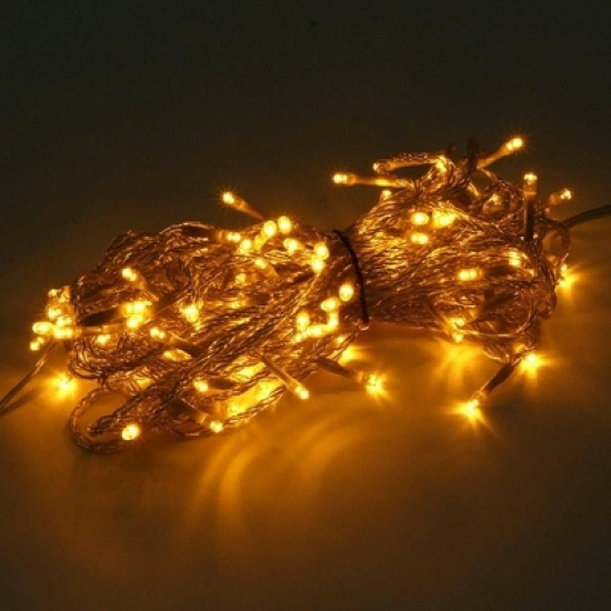 트리  은하수 100구 투명선 LED 웜색 지니전구 10M