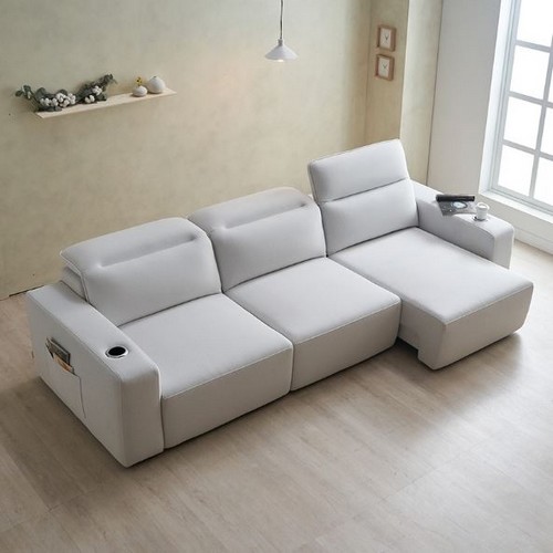 에보니아 루체 모션 슬라이딩 확장형 패브릭 소파 4인용