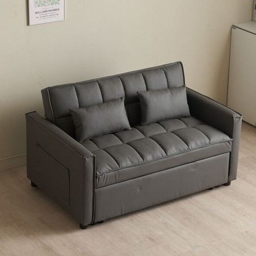 에보니아 토르 접이식 좌방석 확장형 에어레더 소파베드 2인용