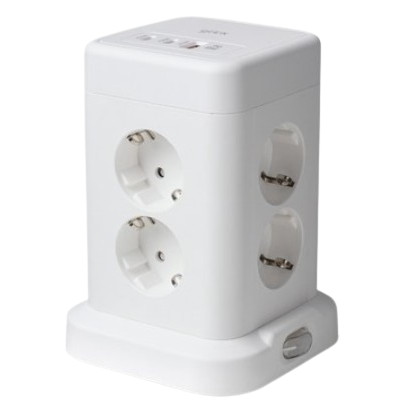 지클릭커  타워 8구 16A 메인스위치 USB 멀티탭