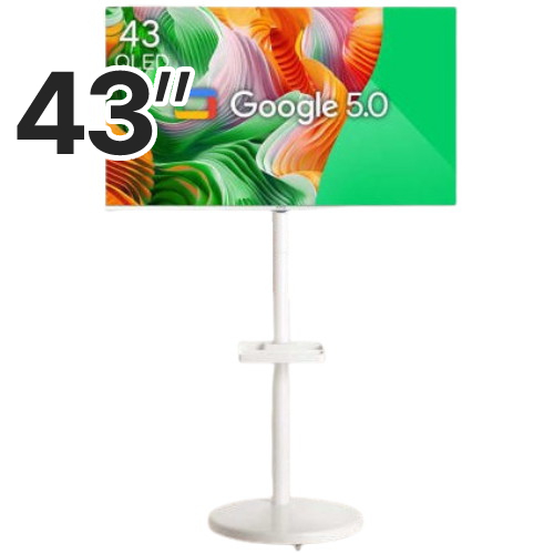 더함  리얼 화이트 스마트 43 QLED 120HZ 돌비 AI 구글5.0 이동형 패키지