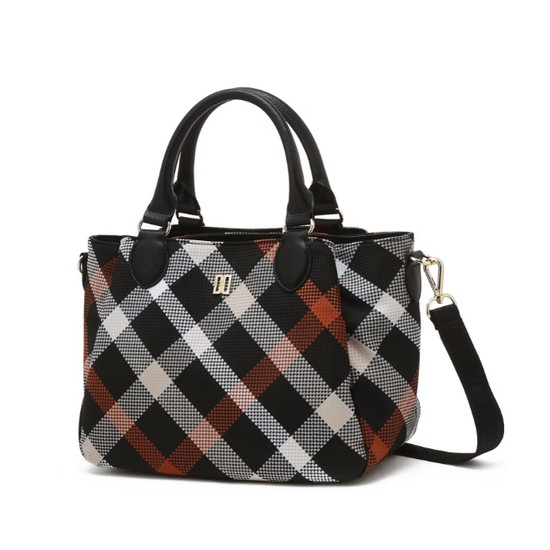 LF 닥스골프 체크 가죽 토트백 DNGF5F956BA