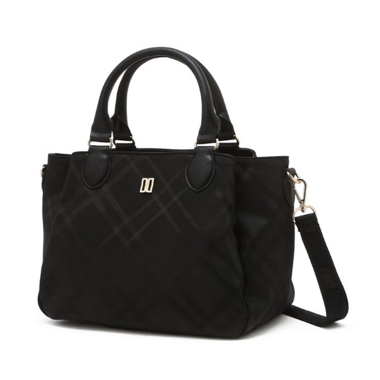LF 닥스골프 체크 가죽 토트백 DNGF5F956BK