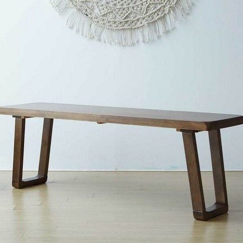 베스트리빙  아칸 우드슬랩 고무나무 원목 벤치 1400