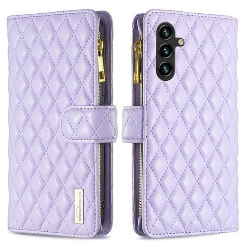 수나르  갤럭시A56 퀄팅 엠보싱 가죽 지퍼형 지갑 케이스