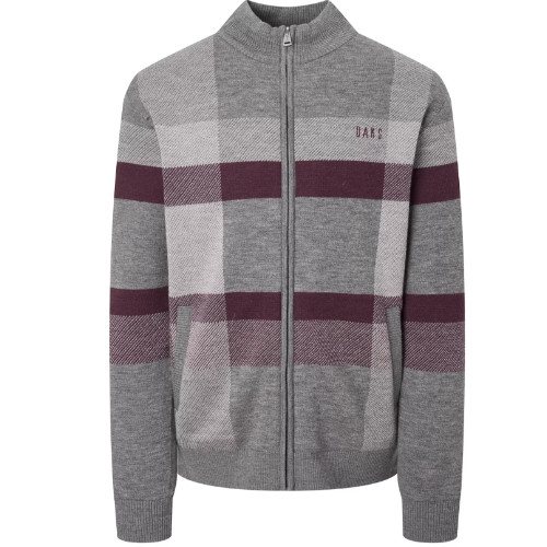 LF 닥스골프 체크 울 집업니트 WGSW4D851G2