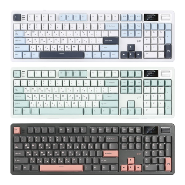 지클릭커  WK107 8K 무선 기계식 머큐리 핑크