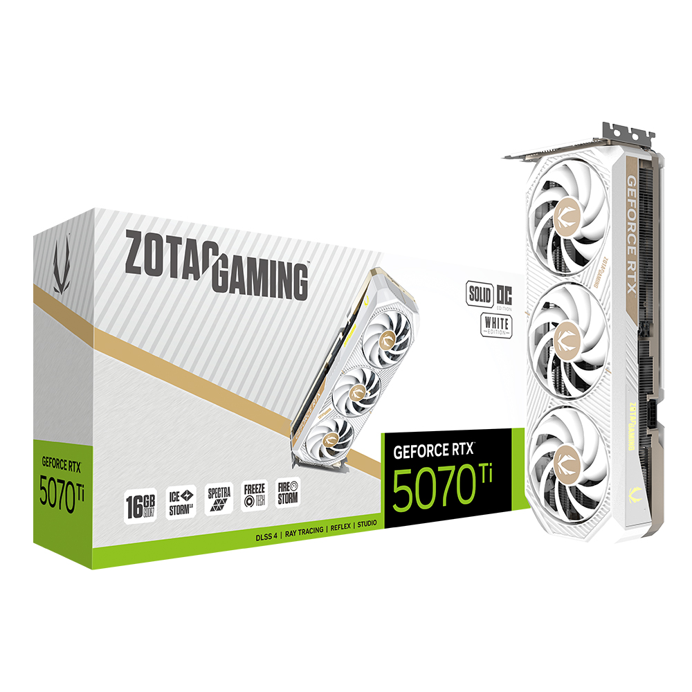 ZOTAC GAMING 지포스 RTX 5070 Ti SOLID CORE OC White D7 16GB