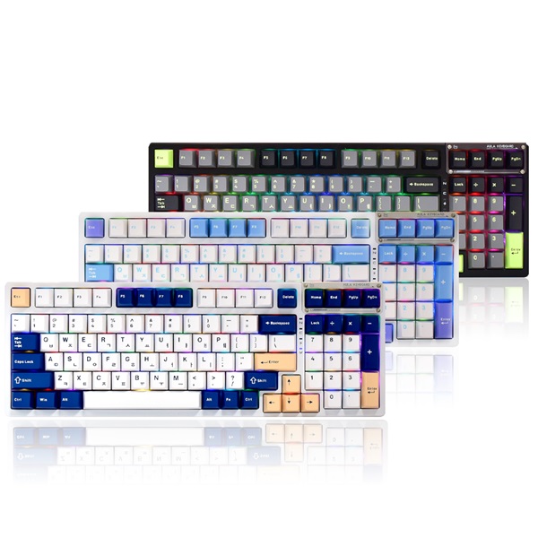 AULA  F98 PBT RGB 풀윤활 유무선 기계식 블랙 그레이 그린 한글