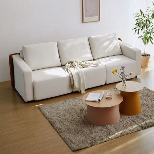 카마 모션 슬라이드 패브릭 소파 4인용