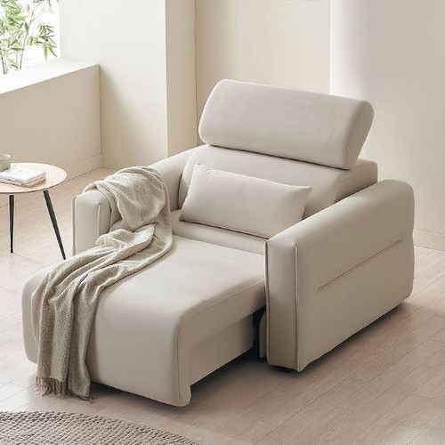 장인가구 조디 모션 슬라이드 무빙 가죽 소파 1인용