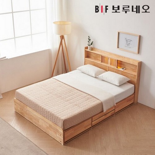 BIF보루네오 프라임 컴피 LED 원목 수납침대 SS