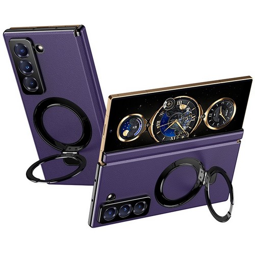 테일즈  갤럭시Z 폴드7 힌지커버 메탈 스핀링 레더케이스