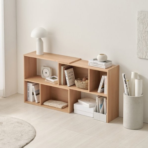 데코라인 라모어 2단 확장형 낮은 책장 820