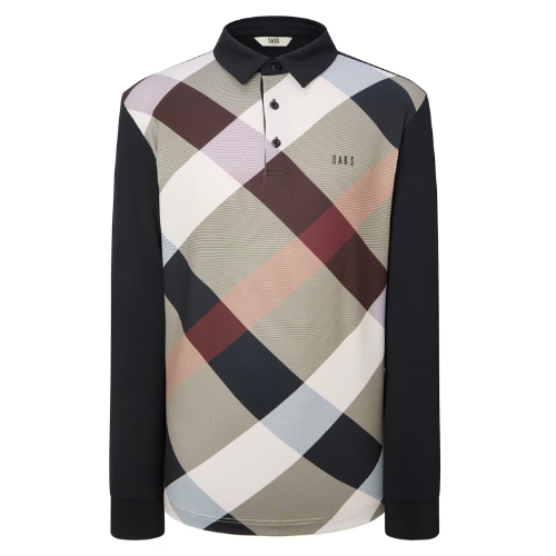 닥스골프 빅 체크 긴팔폴로티셔츠 WGTS4C652BK