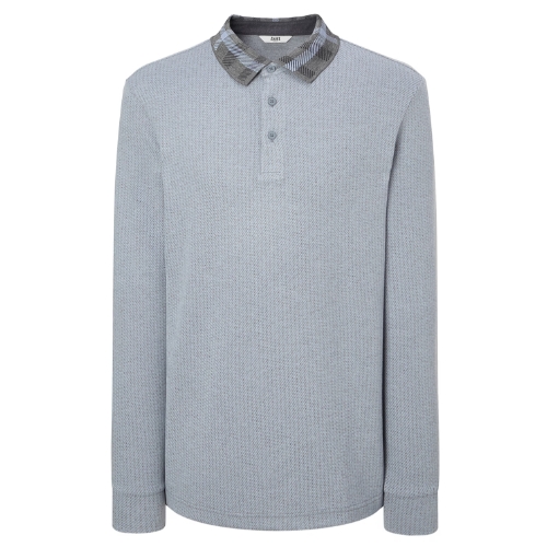 닥스골프 체크 카라 스트레치 긴팔 폴로 티셔츠 WGTS4D713B2