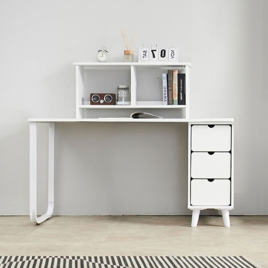 플레인홈 류엔 일자형 책상+책장 세트