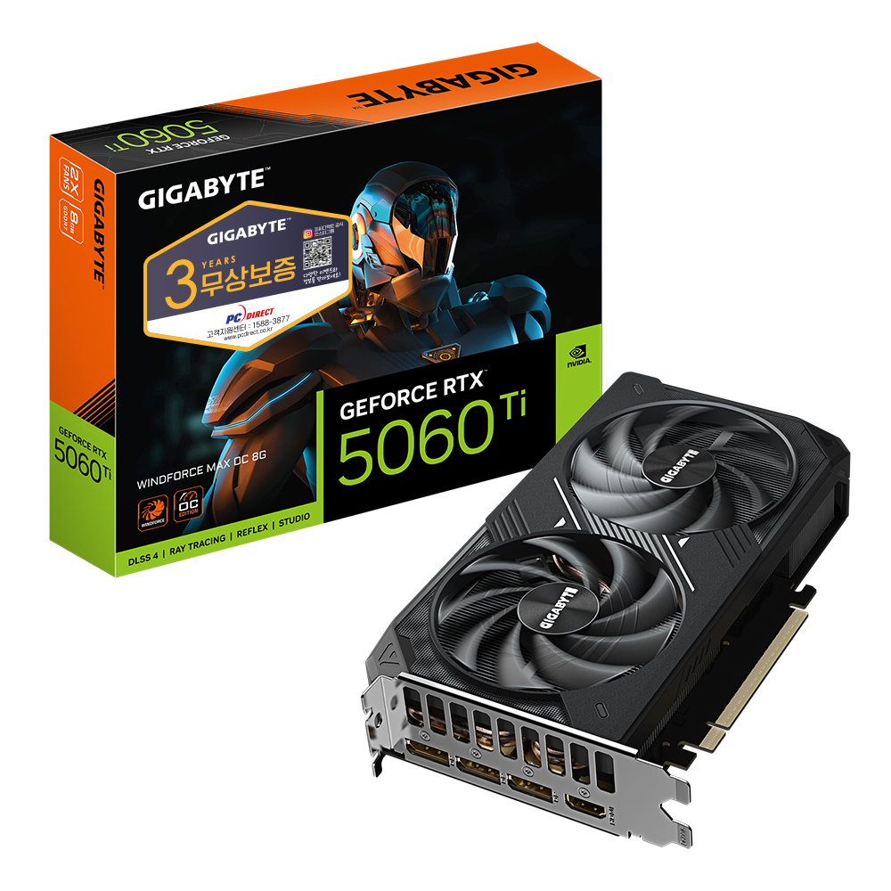GIGABYTE  지포스 RTX 5060 Ti WINDFORCE MAX OC D7 8GB 피씨디렉트