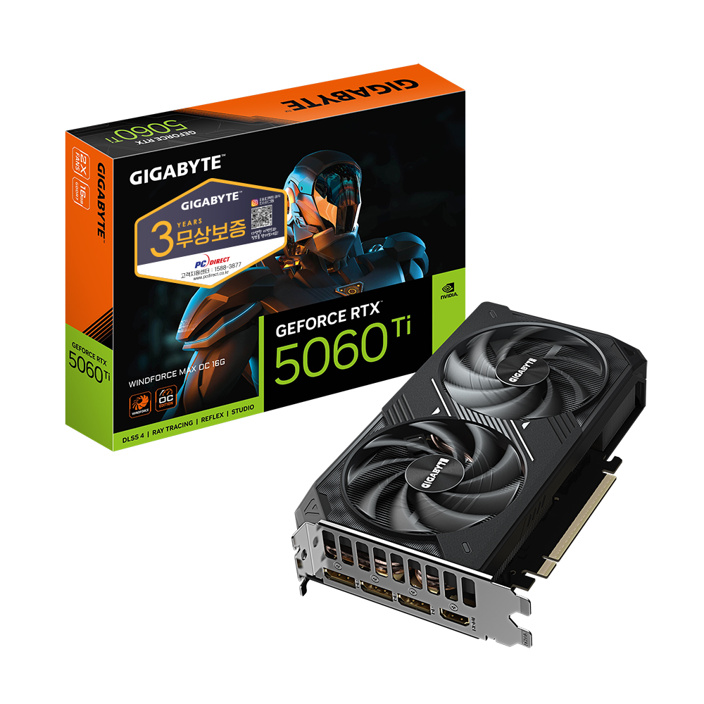 GIGABYTE  지포스 RTX 5060 Ti WINDFORCE MAX OC D7 16GB 피씨디렉트