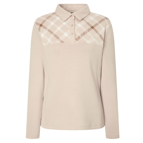 닥스골프 커시브 로고 체크 긴팔폴로티셔츠 WNTS4C601I2