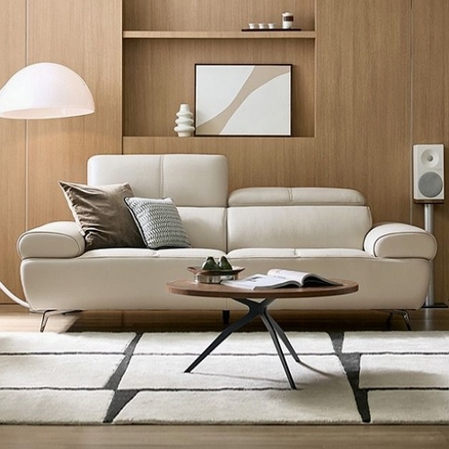 자코모 오딘 기능성 슈렁큰 천연가죽 소파 3인용