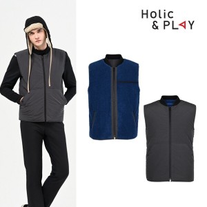 홀릭앤플레이 양면 뽀글이 패딩조끼 HB4MWV002