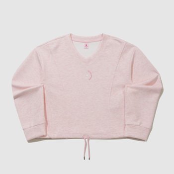 르꼬끄스포르티브 모달 더블텐션 루즈핏 V넥 맨투맨 QQ322OFS81