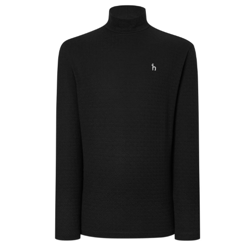 LF 헤지스골프 로고 스트레치 하이넥 긴팔티셔츠 WPTS4D951BK