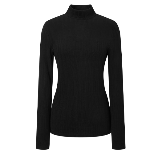 헤지스골프 하이넥 스트레치 패턴 티셔츠 WWTS4D702BK