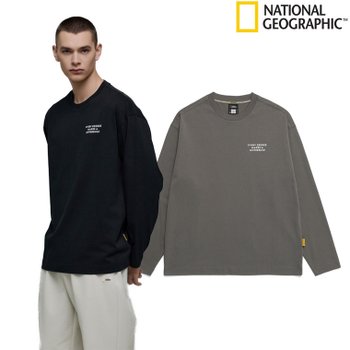 내셔널지오그래픽 빙하 컨셉 그래픽 긴팔 티셔츠 N243UTS020