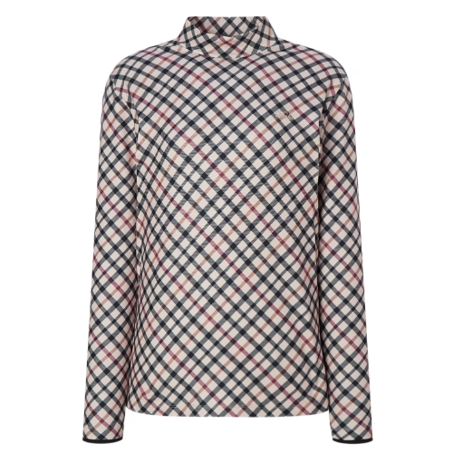 닥스골프 레터 로고 체크넥 긴팔티셔츠 WNTS4D903I2