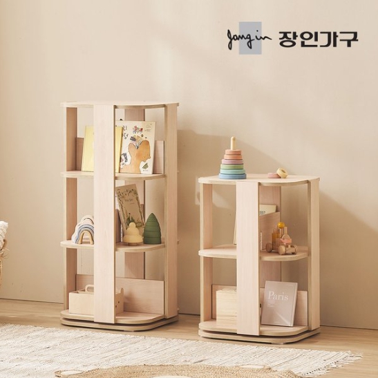 장인가구 베비 2단 회전 책장 480