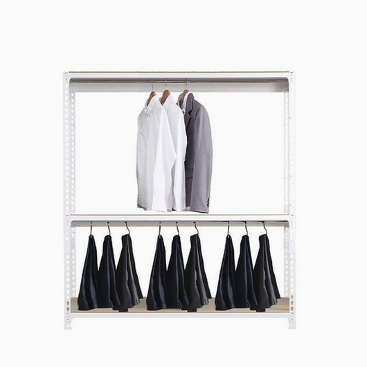 영진산업 스피드랙 드레스룸 시스템 철제 행거봉2개 3단 행거 1100x400