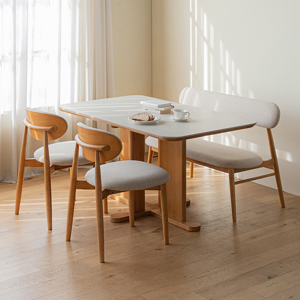 레트로하우스 파레드 원목 사각 세라믹 식탁 1400