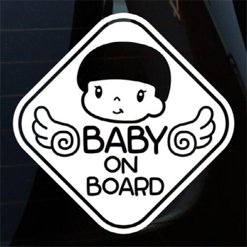 뭉키월드  쿠쿠 마름모 Baby On Board 스티커 LSC-445