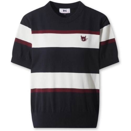 WAAC  볼드 스트라이프 숏 슬리브 스웨터 WWWAA25602NYD