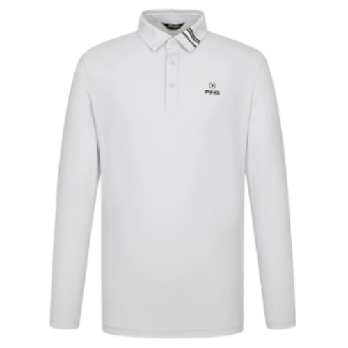 핑 카라 라인 포인트 긴팔 티셔츠 111E3TO001_GY